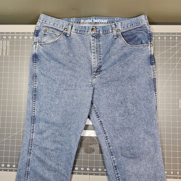 Wrangler Cool Vantage Jeans Mens 38x36 Cowboy Western Bootcut Biker Distressed